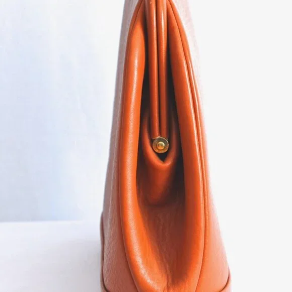 Paris Sac De Dame 1960's Leather Bag With Leather Wrapped Handle - France - Picture 3 of 5